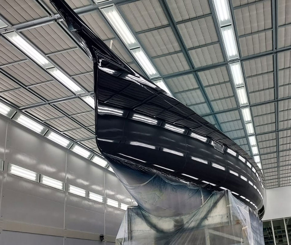 yacht painted high gloss